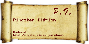 Pinczker Ilárion névjegykártya
